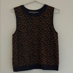 Ann Taylor Navy Blue and Brown top